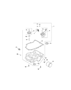 Kohler Cv740-0039 Oil Pan Lubrication Diagram and Parts List for M60-KH (53BH8CT6050-27HP-OHV)(2010) Cub Cadet Lawn Tractor